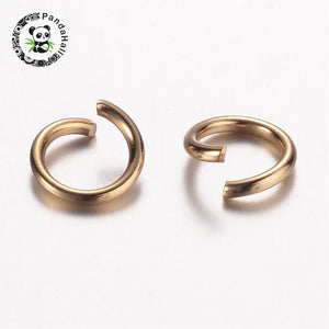 500pcs 7x1mm Stainless Steel Jump Rings Golden for DIY Jewelry Making