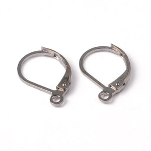 500pcs Brass Lever Back Hoop Earring Findings French Hook Ear Wire 15x10mm