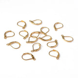 500pcs Brass Lever Back Hoop Earring Findings French Hook Ear Wire 15x10mm