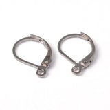 500pcs Brass Lever Back Hoop Earring Findings French Hook Ear Wire 15x10mm