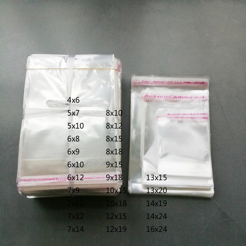 500pcs Self-Sealing Transparent Opp Bags for Jewelry Pouch Packing
