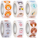 500pcs Cartoon Thank you cat Stickers Children Reward Label Encouragement