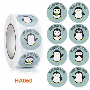 500pcs Cartoon Thank you cat Stickers Children Reward Label Encouragement