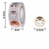 500pcs Cartoon Thank you cat Stickers Children Reward Label Encouragement