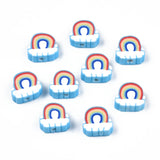500pcs Rainbow Clouds Beads Polymer Clay Loose Spacer Beads for Jewelry Making