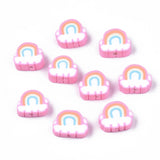 500pcs Rainbow Clouds Beads Polymer Clay Loose Spacer Beads for Jewelry Making