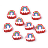 500pcs Rainbow Clouds Beads Polymer Clay Loose Spacer Beads for Jewelry Making