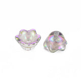 500pcs Violet Flower Glass Bead Caps, 11.5x10.5x8.5mm, Hole: 1mm