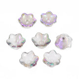 500pcs Violet Flower Glass Bead Caps, 11.5x10.5x8.5mm, Hole: 1mm