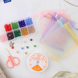 500pcs Czech Crystal Glass Beads Kit Multicolors Loose Beads for Jewelry Making