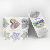 500pcs Flash Film Blank Love Heart Stars Stickers for Party Decoration