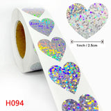 500pcs Flash Film Blank Love Heart Stars Stickers for Party Decoration