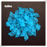 500pcs Frosted Acrylic Leaf Beads Multicolor 11x18mm