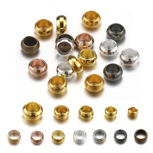 500pcs Silver Crimp Beads Copper Ball Stopper Spacer End Beads