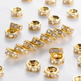 500pcs Rondelle Iron Clear Rhinestone Spacer Beads for Jewelry Making 6mm 8mm