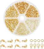 500pc Jewelry Making Accessory Set: Jump Rings, Clasps, Bead Tips
