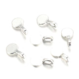 500pcs Tibetan Style Antique Silver Flat Pad Round Pendant Bails 18x10x5.5mm