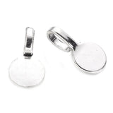 500pcs Tibetan Style Antique Silver Flat Pad Round Pendant Bails 18x10x5.5mm