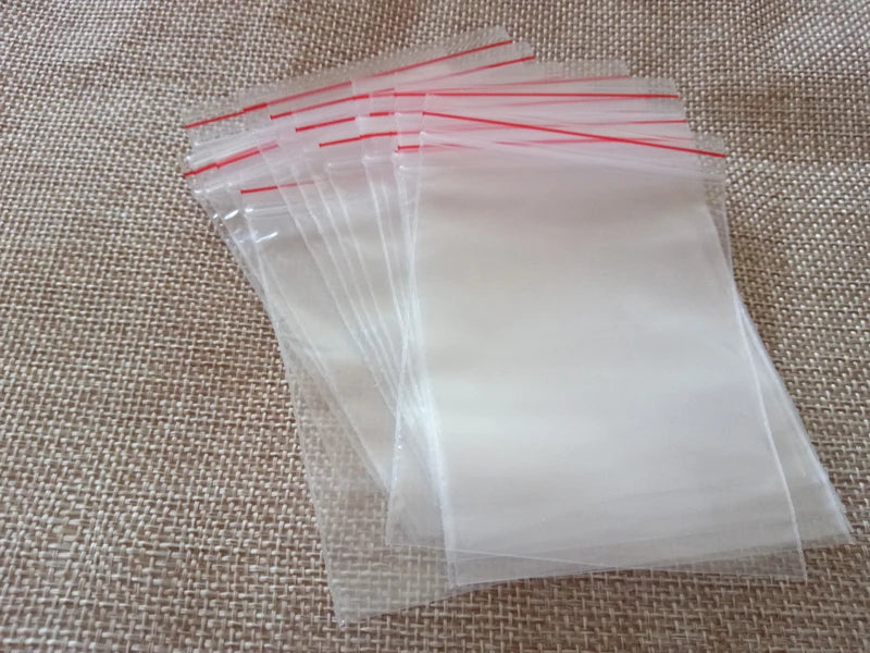 500pcs Mini Jewelry Ziplock Clear Plastic Bags 0.08mm Transparent Package
