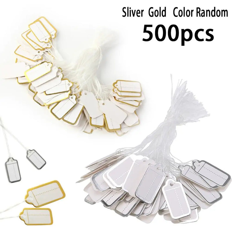 500pcs Mini Paper Labels Tags String DIY Display Ticket 25*13mm