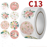 500 Flower Thank You Seal Labels Pink Wedding Favors Supplies Stickers