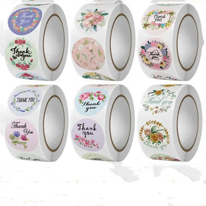 500 Flower Thank You Seal Labels Pink Wedding Favors Supplies Stickers