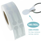 500pcs Round Jewellery Labels Self Adhesive Dumbell Tags Necklace Ring Labels