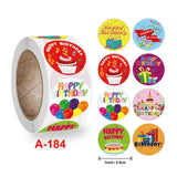 500pc Children's Happy Birthday Stickers 2.5cm Round Cake Card Labels