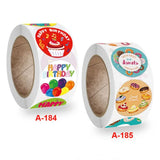 500pc Children's Happy Birthday Stickers 2.5cm Round Cake Card Labels