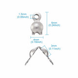 500pcs Stainless Steel Clamshell Bead Tip Knot Cover Jewelry Making DIY