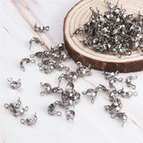 500pcs Stainless Steel Clamshell Bead Tip Knot Cover Jewelry Making DIY