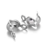 500pcs Stainless Steel Clamshell Bead Tip Knot Cover Jewelry Making DIY