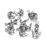 500pcs Stainless Steel Clamshell Bead Tip Knot Cover Jewelry Making DIY