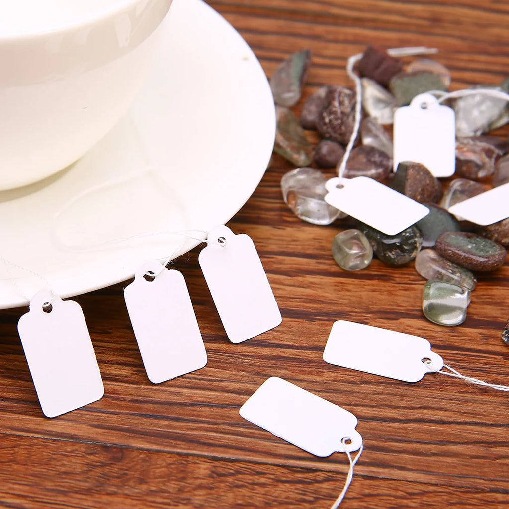 500pcs String Tie Jewelry Merchandise Tags Blank Label Display Packaging