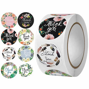 500pcs Thank You Flower Round Sticker Scrapbook Envelope Seal Sticker