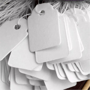 500pcs Tags With Strings Jewelry String Cord Tags Blank Label Display