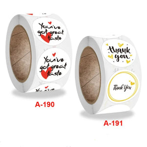 500 Yellow Heart Thank You Stickers for Scrapbooking