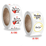 500 Yellow Heart Thank You Stickers for Scrapbooking