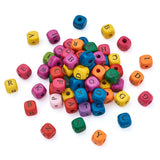 500pcs 10mm Wood Beads Colorful Alphabet Cube for DIY Jewelry Making