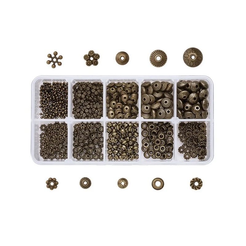 500pcs Antique Bronze Tibetan Style Spacer Beads for Jewelry Making DIY