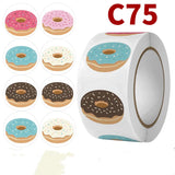 500pcs Donuts Shape Children Sticker Holiday Decoration Thank You Seal