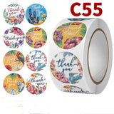 500pcs Donuts Shape Children Sticker Holiday Decoration Thank You Seal