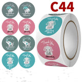 500pcs Donuts Shape Children Sticker Holiday Decoration Thank You Seal
