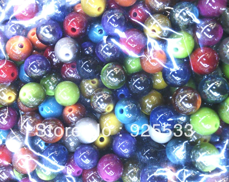 500pcs 12mm Acrylic Loose Beads for Bracelet Necklace