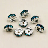 500pcs 6mm Rhinestone Spacer Beads Silver Plated