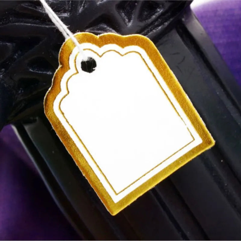 500pcs Jewelry Display Label Tags String Tie Paper Cards