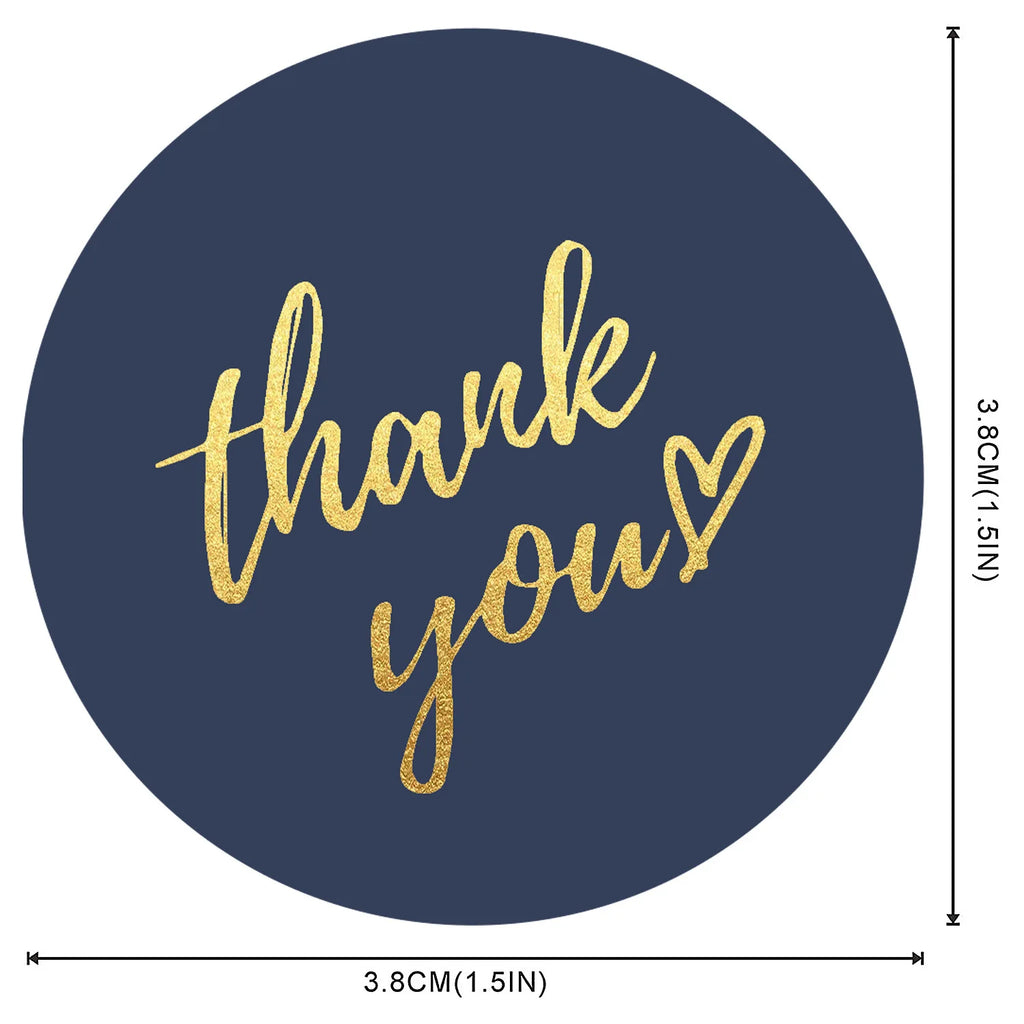 500pcs Thank You Round Stickers for Gift Box Decoration DIY