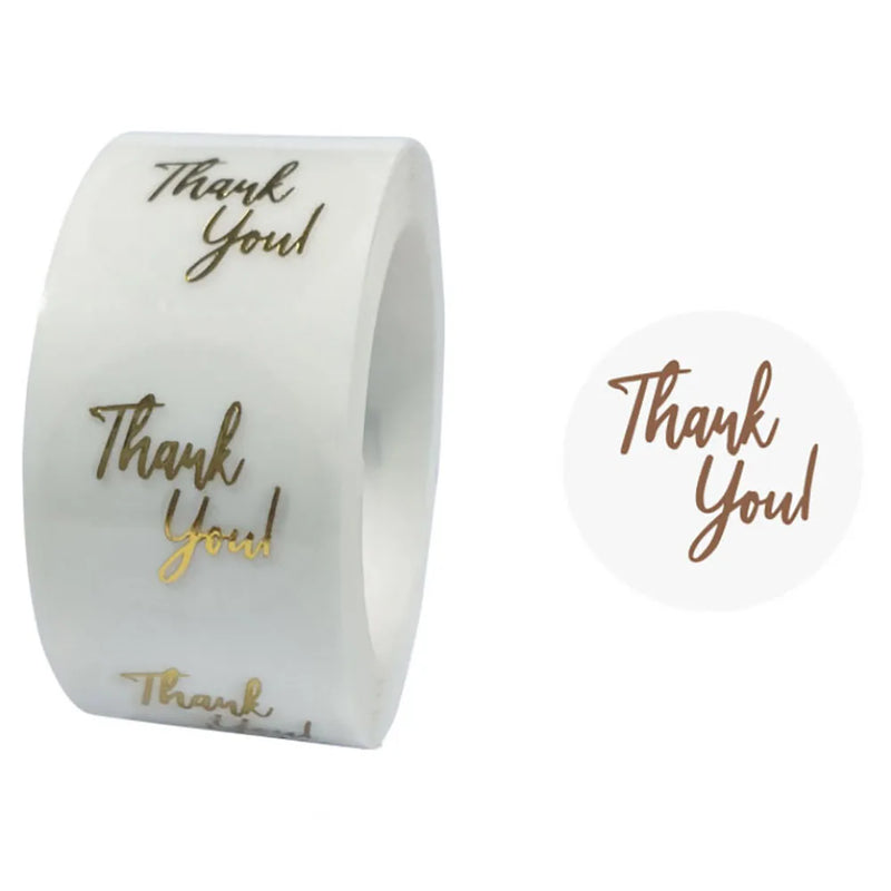 500pcs 1in Clear Thank Stickers Roll Wedding Envelope Seal Label Stickers