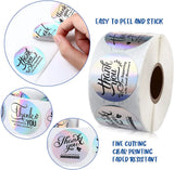500pcs 1" Rainbow Laser Thank You Sticker Adhesive Labels for Small Business