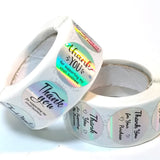 500pcs 1" Rainbow Laser Thank You Sticker Adhesive Labels for Small Business